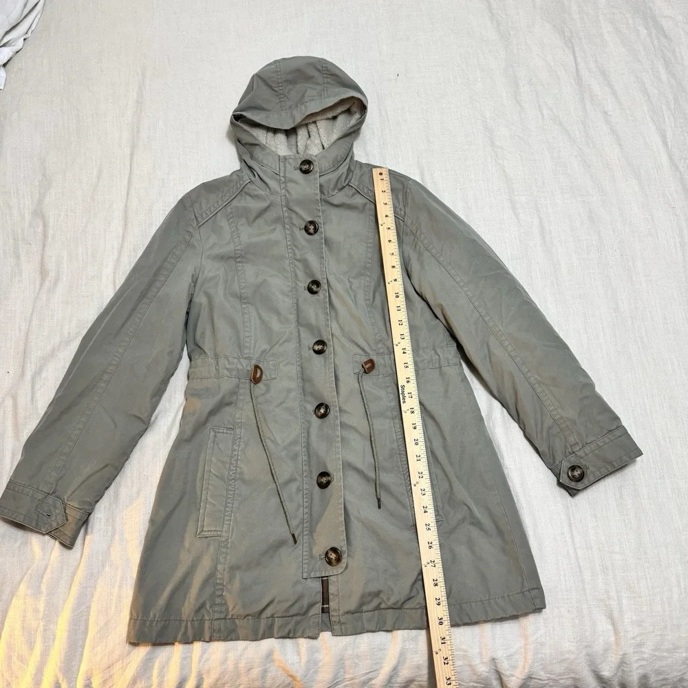L.L. Bean Removable Sherpa-Lined Jacket/Coat‎ Women's Small Petite Hooded Cabin